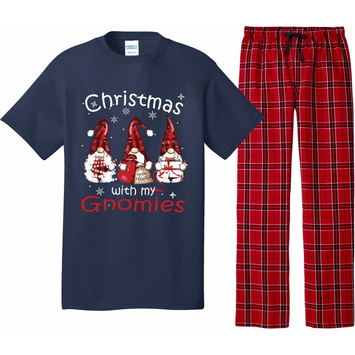 Gnome Family Christmas Shirts For Women Buffalo Plaid Pajama Set