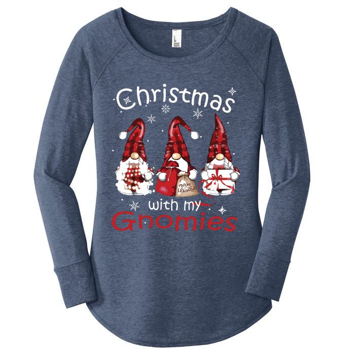 Gnome Family Christmas Shirts For Women Buffalo Plaid Women's Perfect Tri Tunic Long Sleeve Shirt