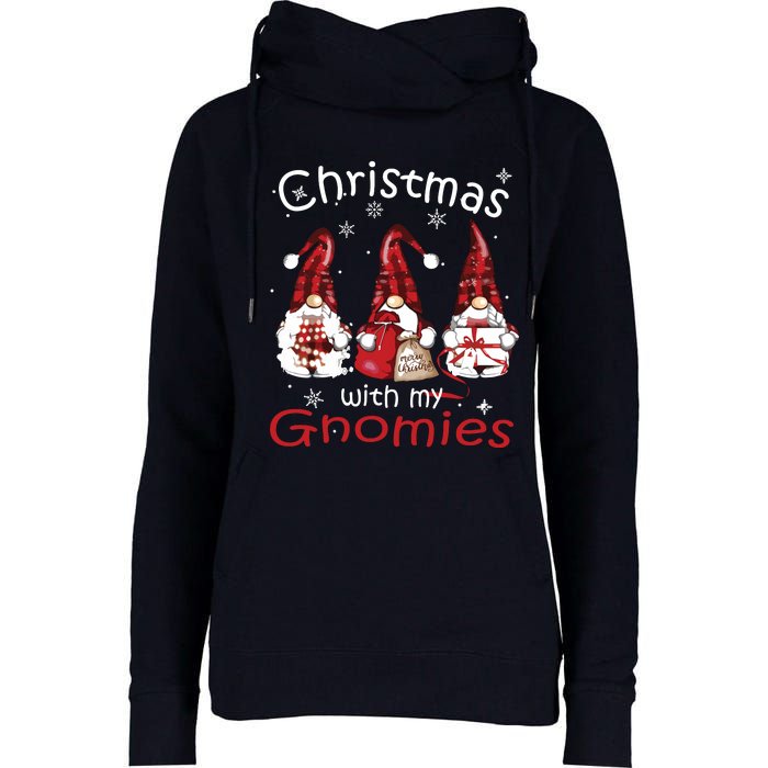 Gnome Family Christmas Shirts For Women Buffalo Plaid Womens Funnel Neck Pullover Hood