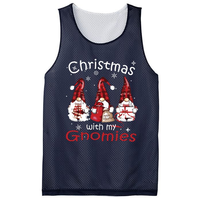 Gnome Family Christmas Shirts For Women Buffalo Plaid Mesh Reversible Basketball Jersey Tank