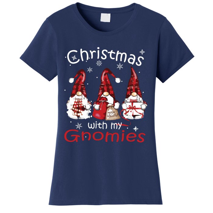 Gnome Family Christmas Shirts For Women Buffalo Plaid Women's T-Shirt