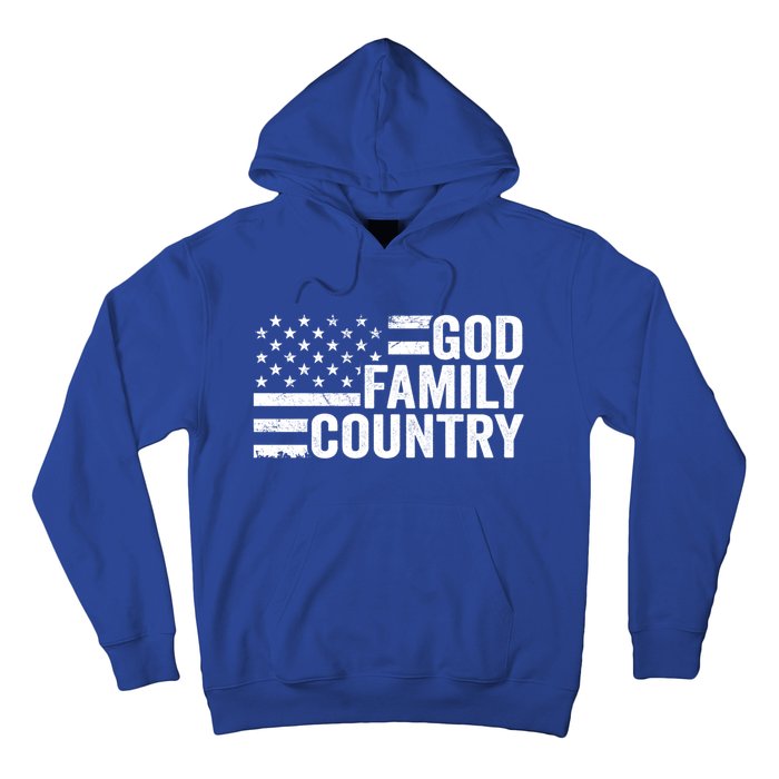 God Family Country Cool Gift Usa Patriotic Christian American Flag Cool Gift Hoodie