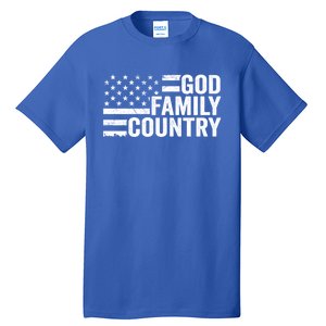 God Family Country Cool Gift Usa Patriotic Christian American Flag Cool Gift Tall T-Shirt