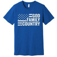 God Family Country Cool Gift Usa Patriotic Christian American Flag Cool Gift Premium T-Shirt