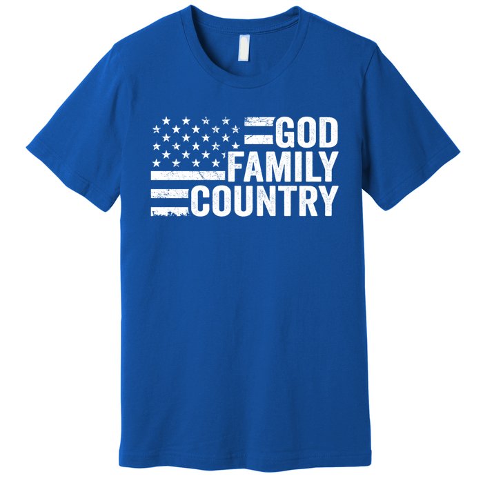 God Family Country Cool Gift Usa Patriotic Christian American Flag Cool Gift Premium T-Shirt