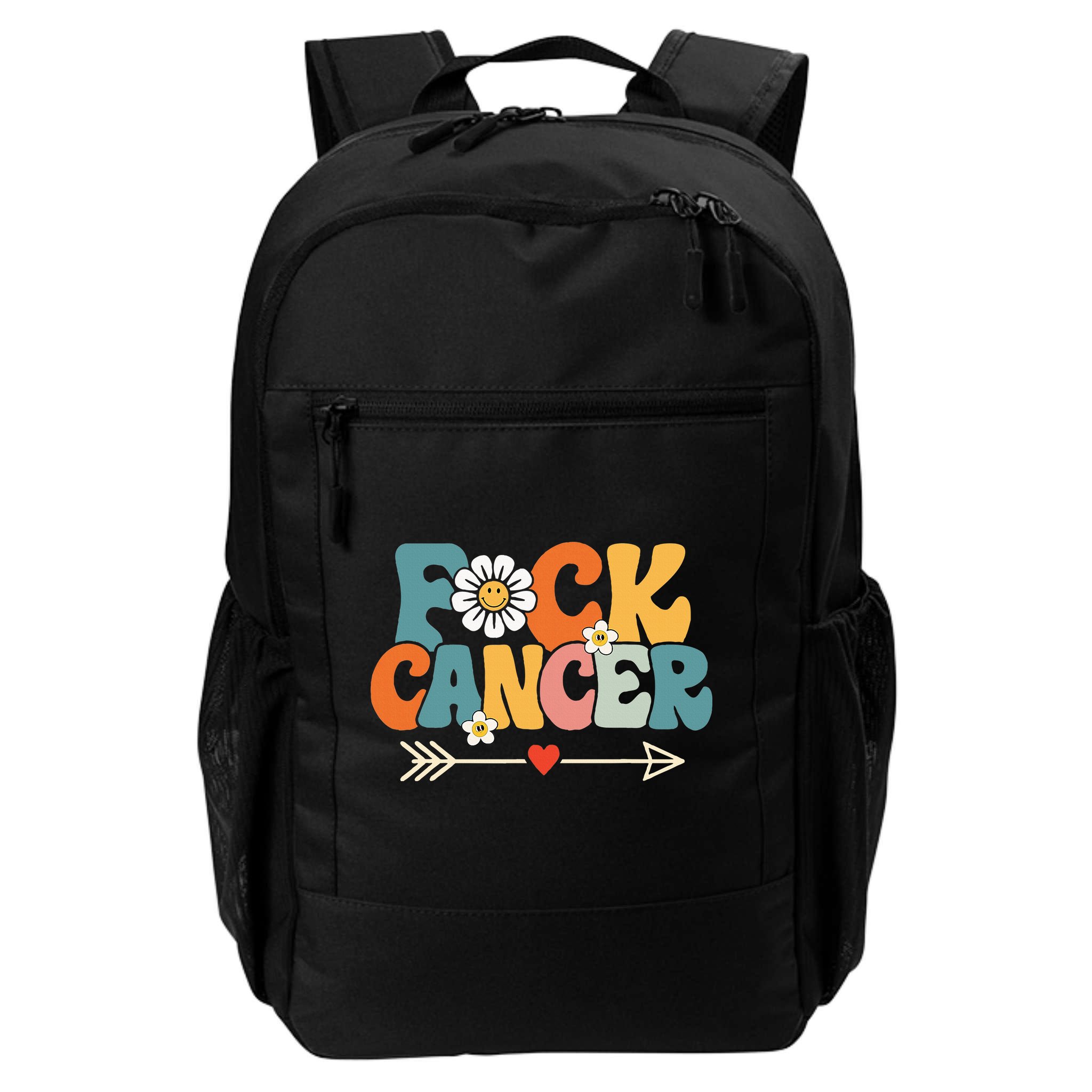 Groovy Fuck Cancer I Hate Cancer Breast Cancer Awareness Backpack