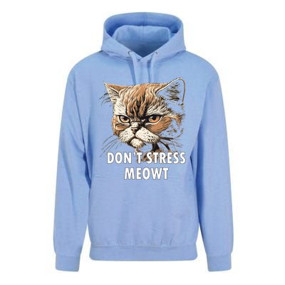 Grumpy Funny Cat Dont Stress Meowt Silly Cats Lover Great Gift Unisex Surf Hoodie