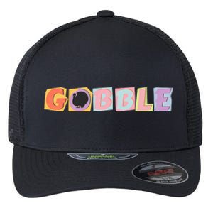 Gobble Funny Cute Turkey Face Cute Turkey Family Thanksgiving Thanksgivings Flexfit Unipanel Trucker Cap