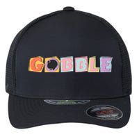 Gobble Funny Cute Turkey Face Cute Turkey Family Thanksgiving Thanksgivings Flexfit Unipanel Trucker Cap