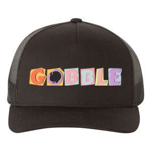 Gobble Funny Cute Turkey Face Cute Turkey Family Thanksgiving Thanksgivings Yupoong Adult 5-Panel Trucker Hat