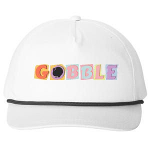 Gobble Funny Cute Turkey Face Cute Turkey Family Thanksgiving Thanksgivings Snapback Five-Panel Rope Hat