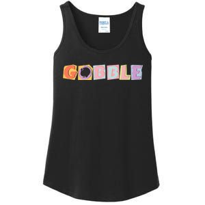 Gobble Funny Cute Turkey Face Cute Turkey Family Thanksgiving Thanksgivings Ladies Essential Tank