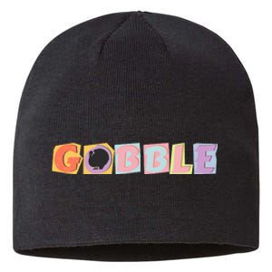 Gobble Funny Cute Turkey Face Cute Turkey Family Thanksgiving Thanksgivings Sustainable Beanie