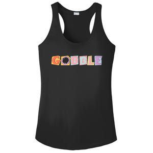 Gobble Funny Cute Turkey Face Cute Turkey Family Thanksgiving Thanksgivings Ladies PosiCharge Competitor Racerback Tank