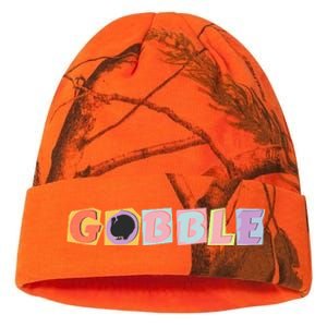 Gobble Funny Cute Turkey Face Cute Turkey Family Thanksgiving Thanksgivings Kati Licensed 12" Camo Beanie