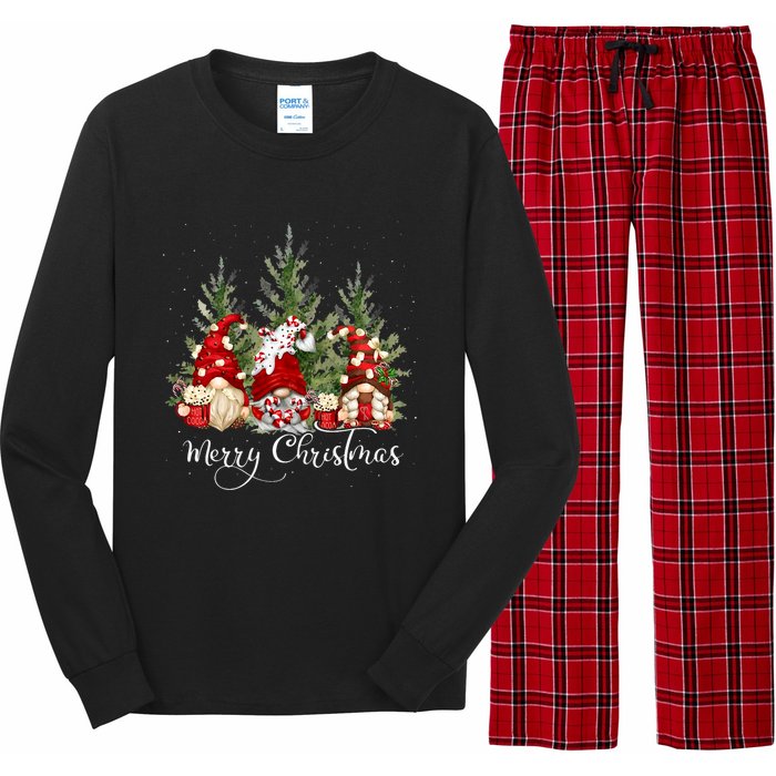 Gnome Family Christmas Buffalo Plaid Merry Christmas Long Sleeve Pajama Set