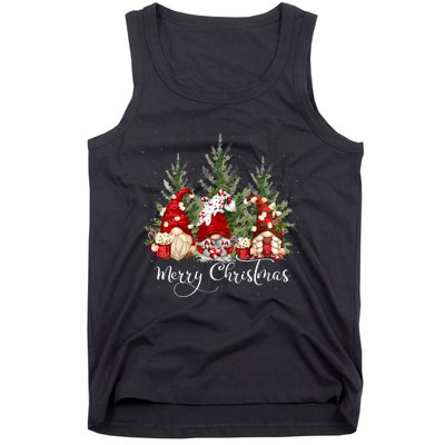 Gnome Family Christmas Buffalo Plaid Merry Christmas Tank Top