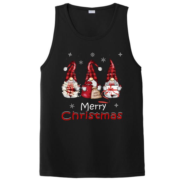 Gnome Family Christmas Buffalo Plaid PosiCharge Competitor Tank