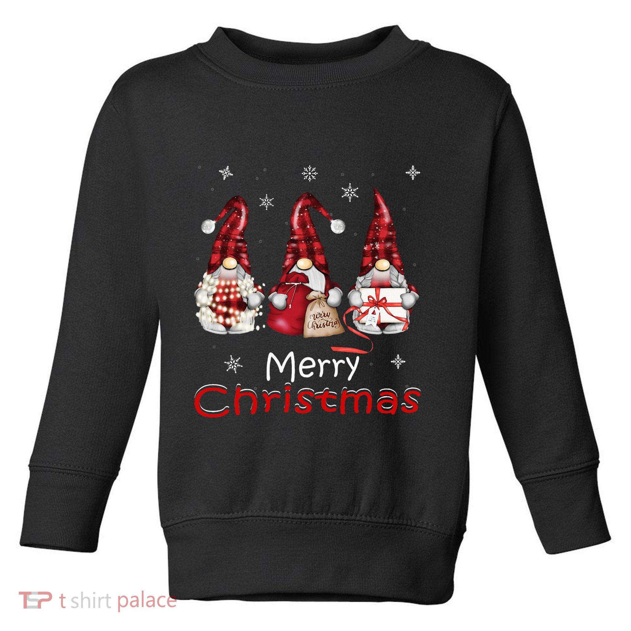 Gnome Family Christmas Buffalo Plaid Toddler Sweatshirt