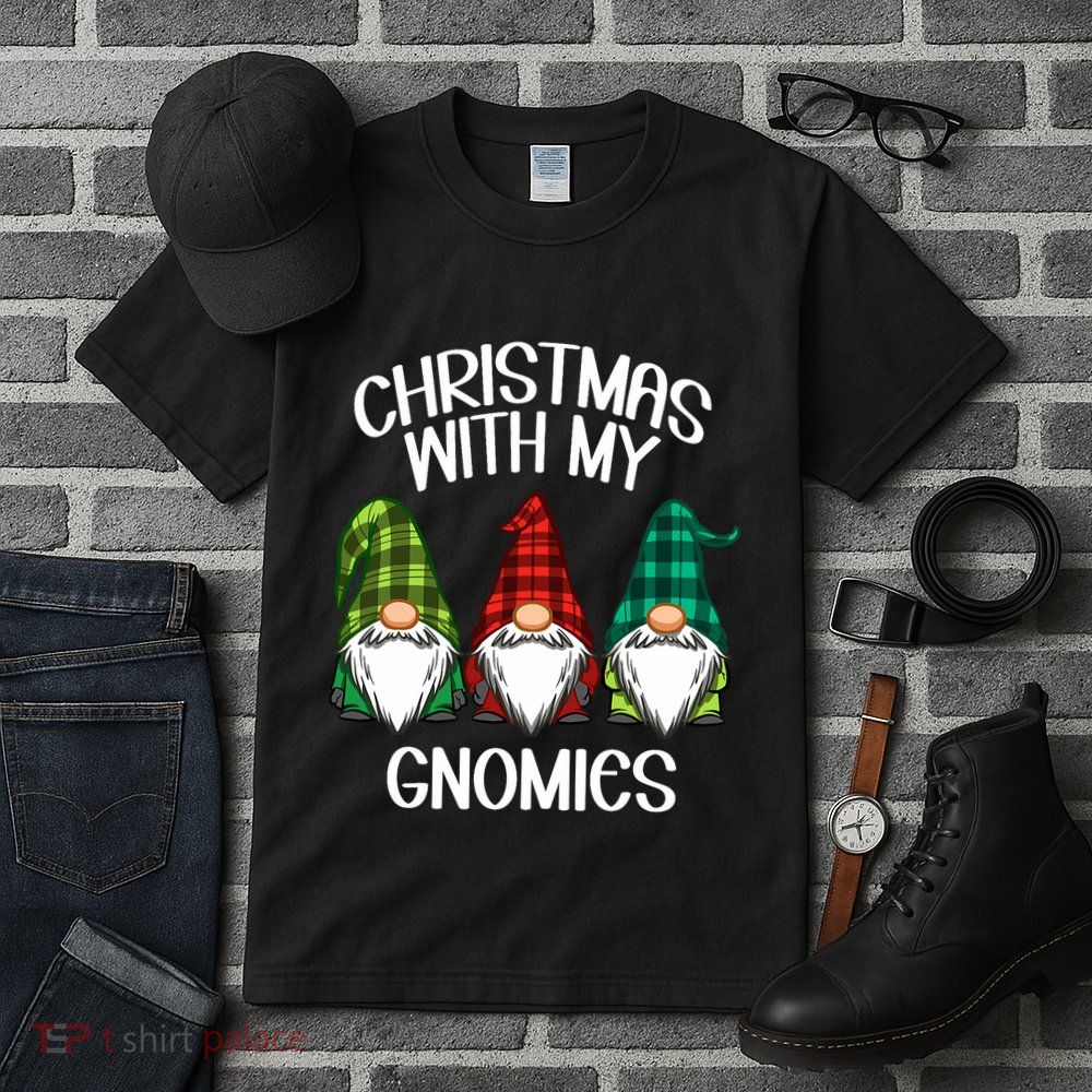 Gnome Family Christmas Buffalo Plaid Tall T-Shirt