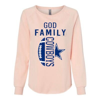 God Family Cowboys FatherS Day Womens California Wash Sweatshirt