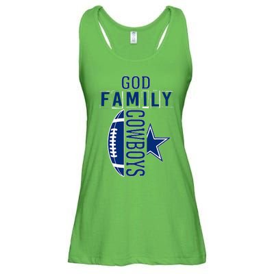 God Family Cowboys FatherS Day Ladies Essential Flowy Tank