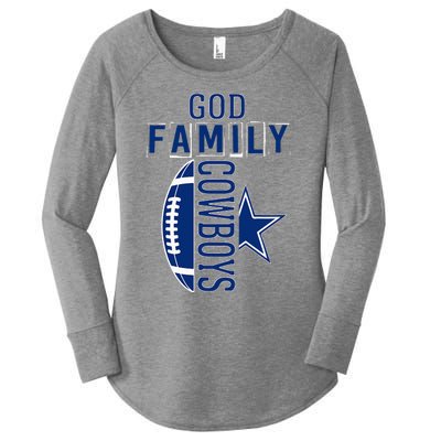 God Family Cowboys FatherS Day Women's Perfect Tri Tunic Long Sleeve Shirt