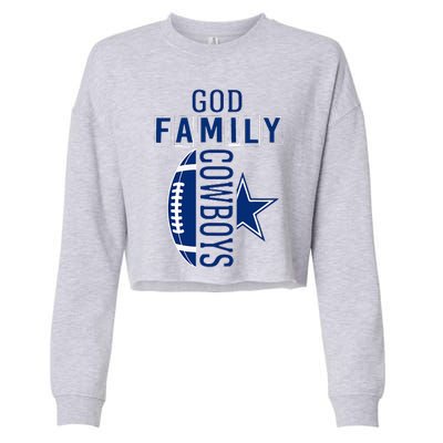 God Family Cowboys FatherS Day Cropped Pullover Crew