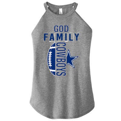 God Family Cowboys FatherS Day Women’s Perfect Tri Rocker Tank