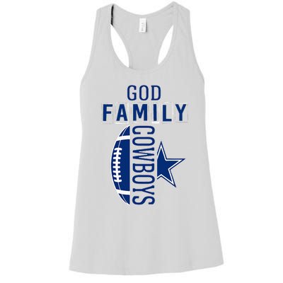 God Family Cowboys FatherS Day Women's Racerback Tank