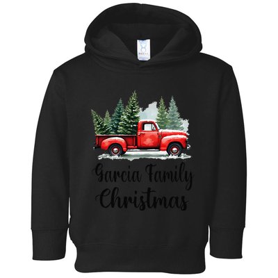 Garcia Family Christmas Vintage Red Wagon Truck Xmas Tree Toddler Hoodie