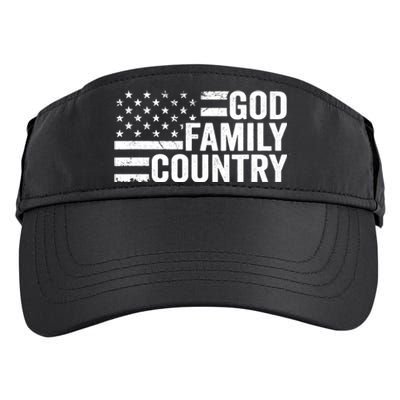 God Family Country - Patriotic Christian American Flag Adult Drive Performance Visor