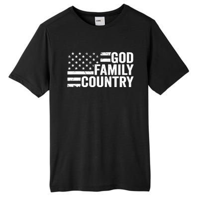 God Family Country - Patriotic Christian American Flag Tall Fusion ChromaSoft Performance T-Shirt