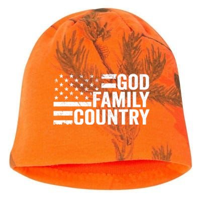 God Family Country - Patriotic Christian American Flag Kati - Camo Knit Beanie