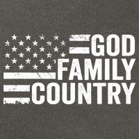 God Family Country - Patriotic Christian American Flag Cotton Canvas Backpack