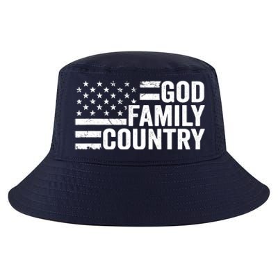 God Family Country - Patriotic Christian American Flag Cool Comfort Performance Bucket Hat