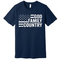 God Family Country - Patriotic Christian American Flag Premium T-Shirt