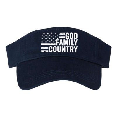 God Family Country - Patriotic Christian American Flag Valucap Bio-Washed Visor