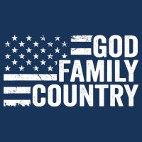 God Family Country - Patriotic Christian American Flag Women's Crop Top Tee