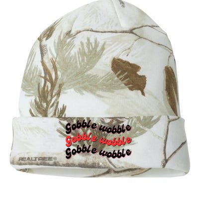 Gobble Funny Cute Turkey Face Cute Turkey Family Thanksgiving Thanksgivings Kati Licensed 12" Camo Beanie