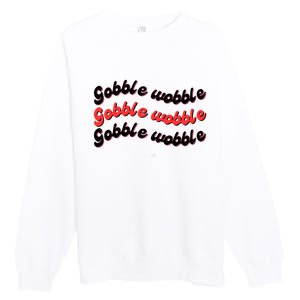 Gobble Funny Cute Turkey Face Cute Turkey Family Thanksgiving Thanksgivings Premium Crewneck Sweatshirt