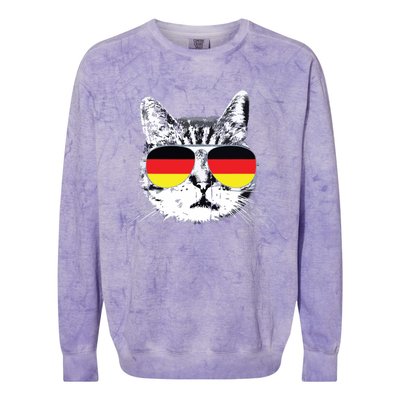 German Flag Cat Heritage Pride Germany Oktoberfest Colorblast Crewneck Sweatshirt