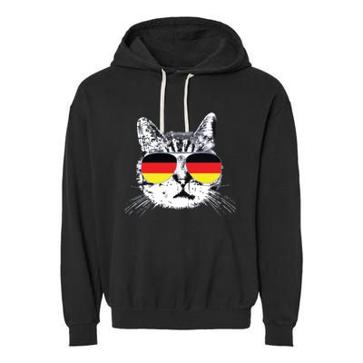 German Flag Cat Heritage Pride Germany Oktoberfest Garment-Dyed Fleece Hoodie