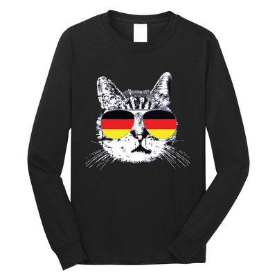 German Flag Cat Heritage Pride Germany Oktoberfest Long Sleeve Shirt