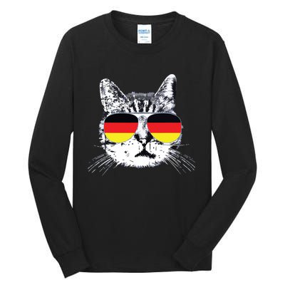 German Flag Cat Heritage Pride Germany Oktoberfest Tall Long Sleeve T-Shirt