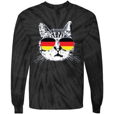 German Flag Cat Heritage Pride Germany Oktoberfest Tie-Dye Long Sleeve Shirt