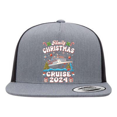 Groovy Family Christmas Cruise Squad 2024 Family Trip Xmas Flat Bill Trucker Hat