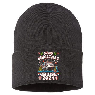 Groovy Family Christmas Cruise Squad 2024 Family Trip Xmas Sustainable Knit Beanie