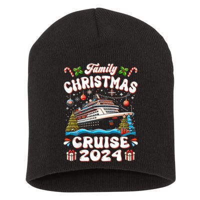 Groovy Family Christmas Cruise Squad 2024 Family Trip Xmas Short Acrylic Beanie