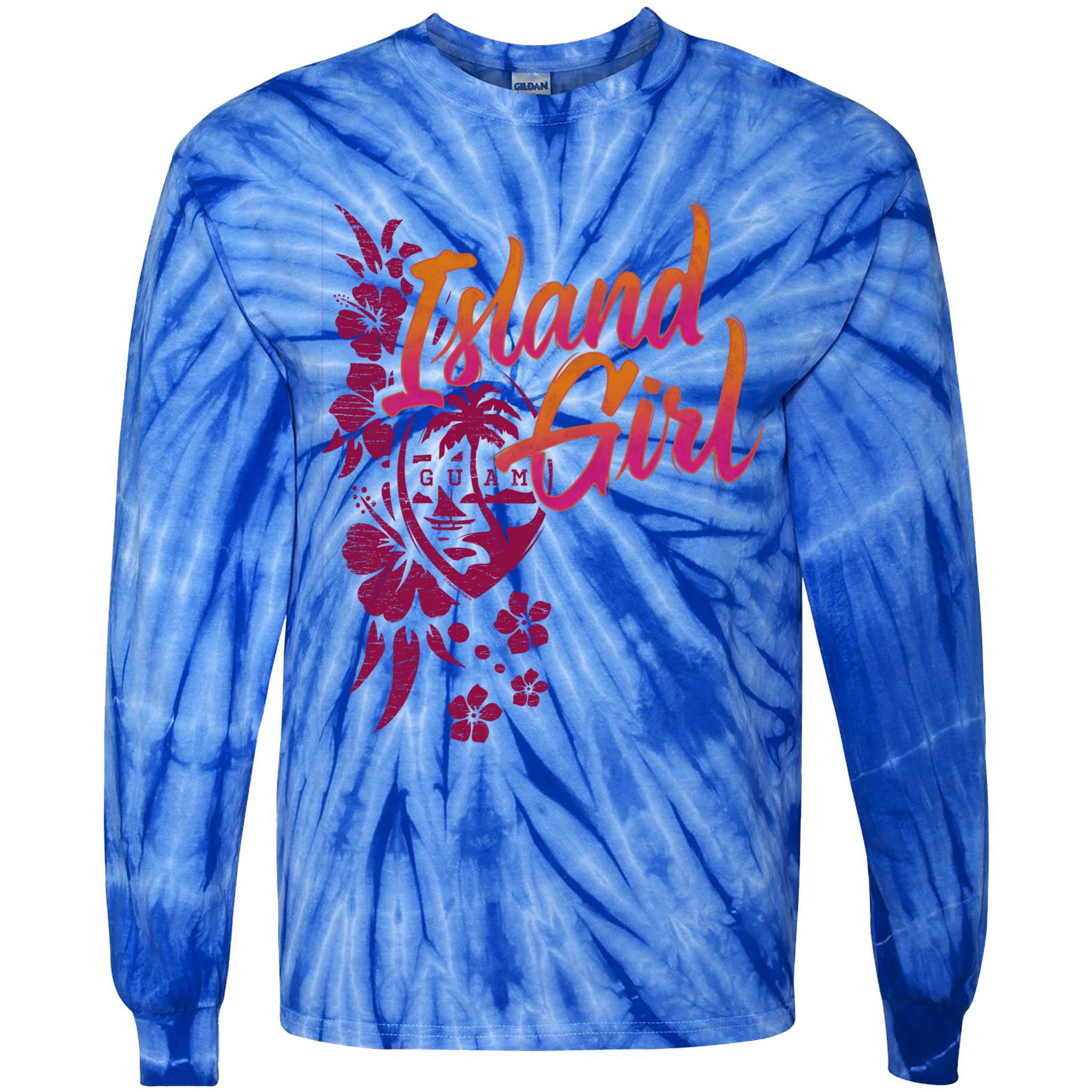Guam Flower Chamorrita Guam Island Guaian Chamorro Gift Tie-Dye Long Sleeve Shirt